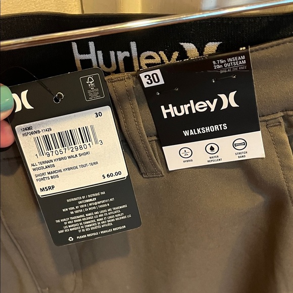 Hurley Brown Men's WalkShorts - Picture 2 of 3